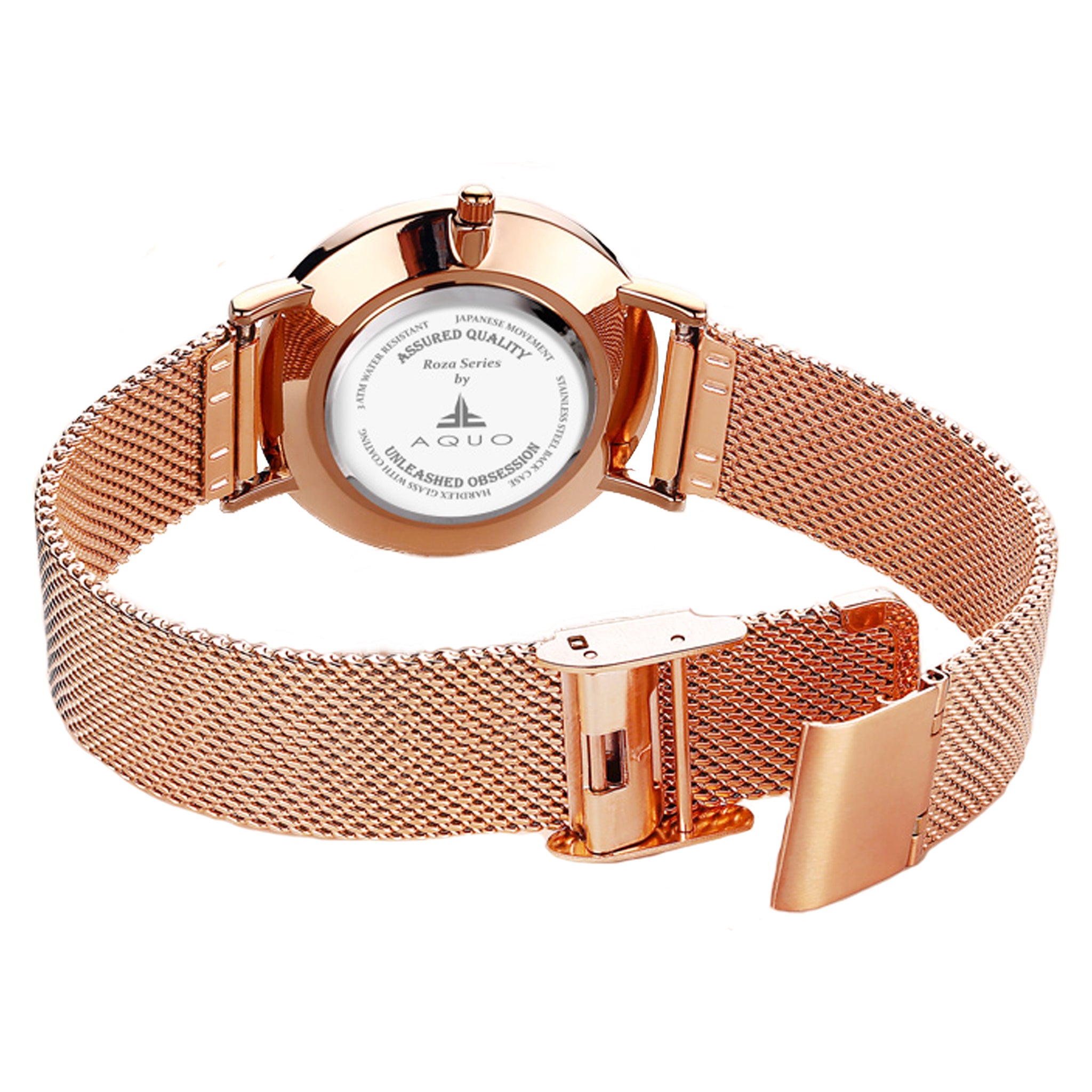 Store Golden Mesh Strap Amber Watch